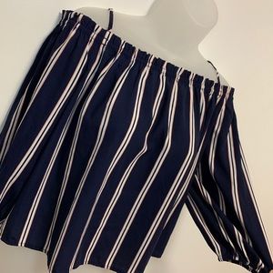 Forever21 Striped Off-Shoulder Top
